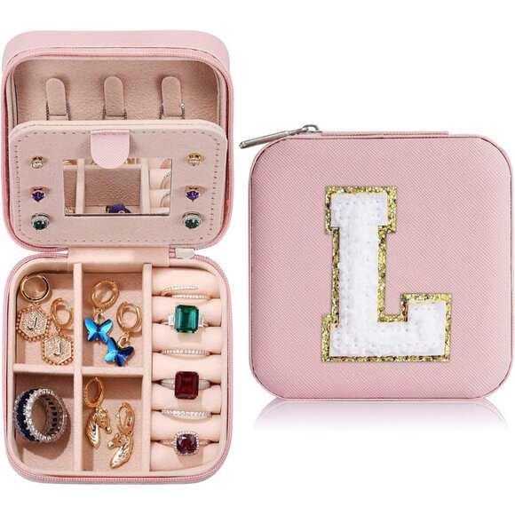Pink Initial Jewelry Holder & Organizer for Room Decor, Teen Girls & for Gifts - Picture 1 of 10